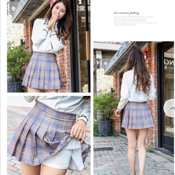 Mini Pleated Plaid Skirt Grey - Picture 5 of 5